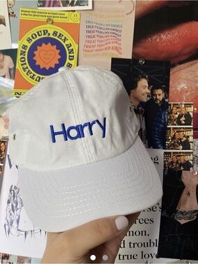 RARE Harry Styles Live on Tour 2018 White Blue “Harry”  Baseball Cap
